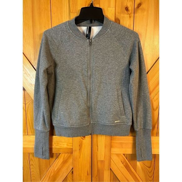 Mondetta Jacket Womens Small Full Zip Long Sleeve Thumb Holes Gray Pockets (0101 - Picture 1 of 7